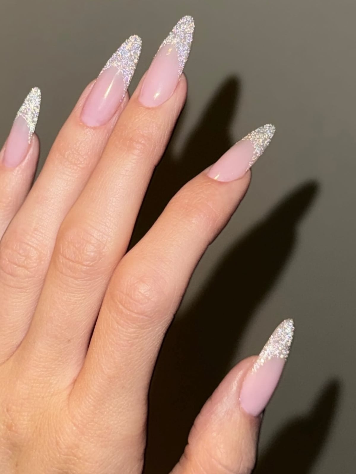 Glitter French Long Stiletto Nails Glitter French Long Stiletto Nails — Spring Wedding Nails 2027