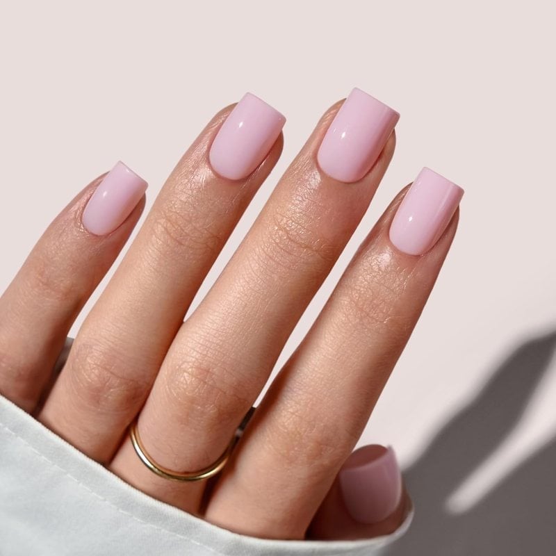Medium Square Pale Pink Glossy Nails, Focusing On The Nails Medium Square Pale Pink Glossy Nails, Focusing On The Nails — Square Nails 2027 for Long Fingers