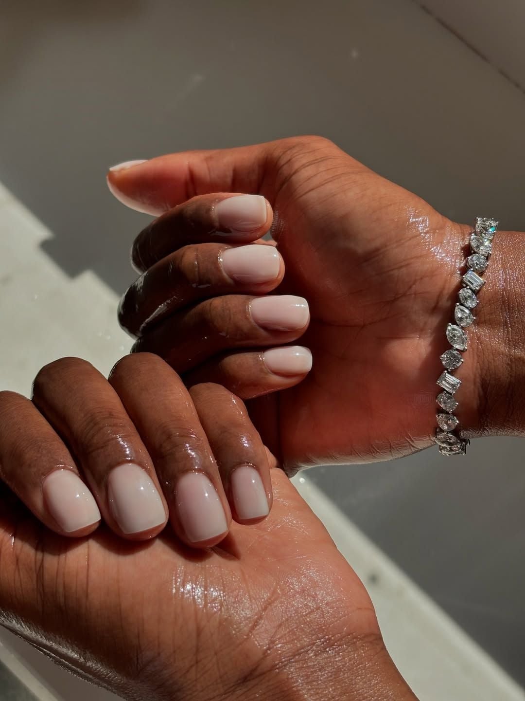 Medium Square Pink to White Ombre Nails Medium Square Pink to White Ombre Nails — Square Nails 2027 for Long Fingers