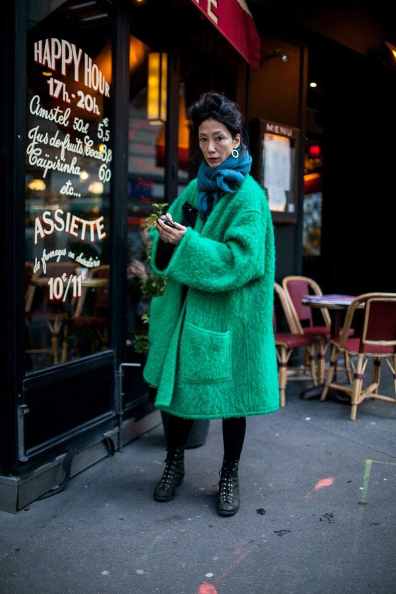 Oversized bright green fuzzy coat with black leggings Oversized bright green fuzzy coat with black leggings — St Patricks Day Outfits 2027