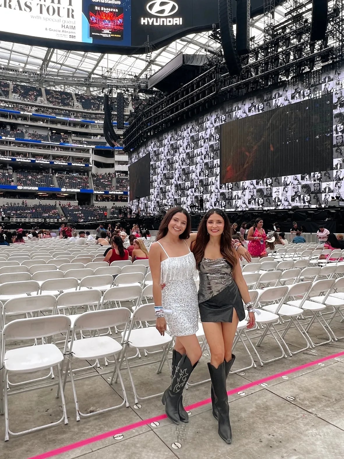 Black Cutout Top and Faux Leather Skirt, Close-Up Take Black Cutout Top and Faux Leather Skirt, Close-Up Take — Stadium Concert Outfits 2027