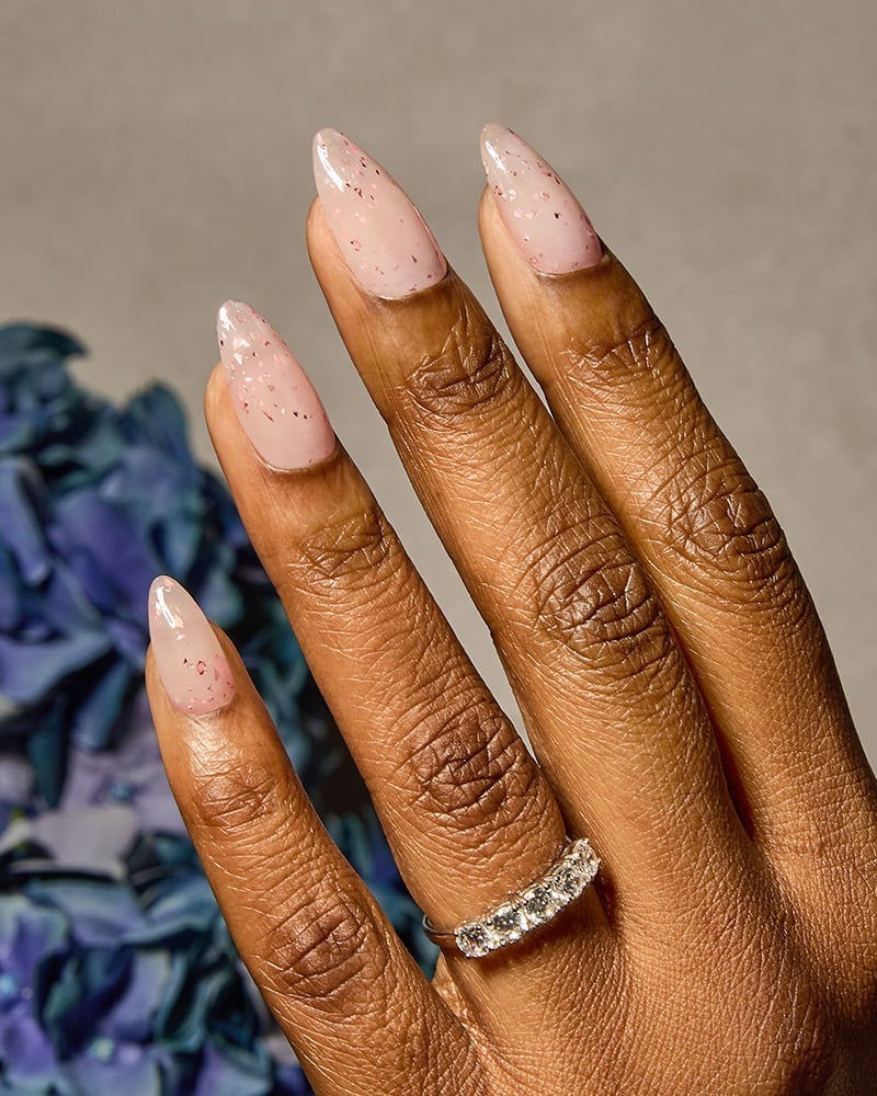 Sheer Pink Glitter Almond Wedding Nails Sheer Pink Glitter Almond Wedding Nails — Summer Wedding Nails 2027