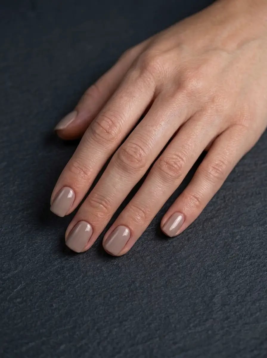 Short Almond Matte Taupe Polish Short Almond Matte Taupe Polish — Taupe Nails 2027
