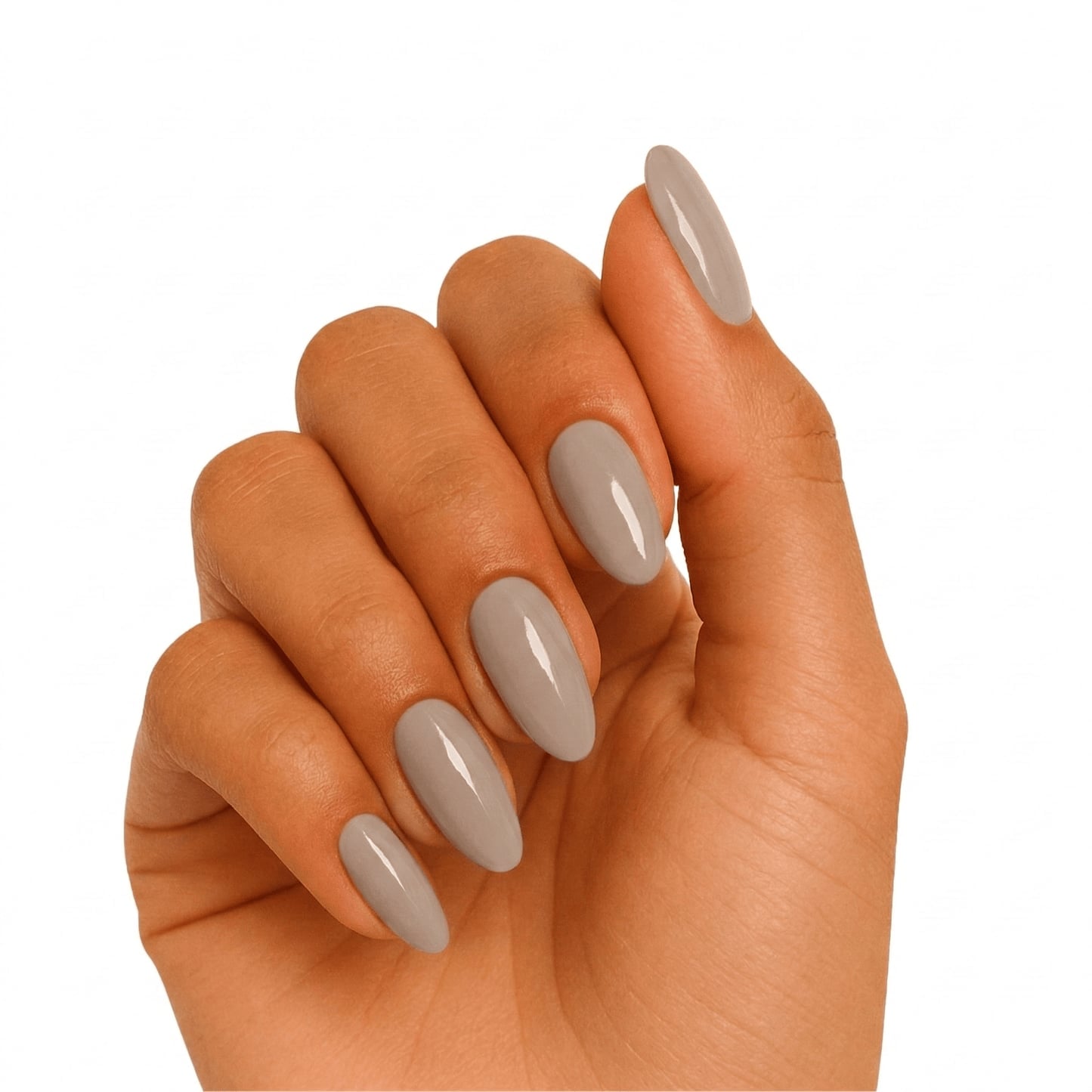 Medium Almond Solid Glossy Medium Taupe Medium Almond Solid Glossy Medium Taupe — Taupe Nails 2027