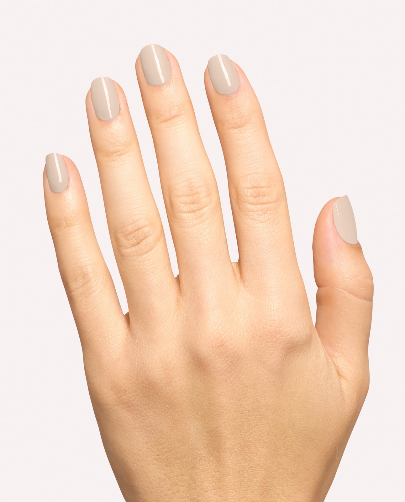 Short Almond Light Taupe Glossy Polish Short Almond Light Taupe Glossy Polish — Taupe Nails 2027