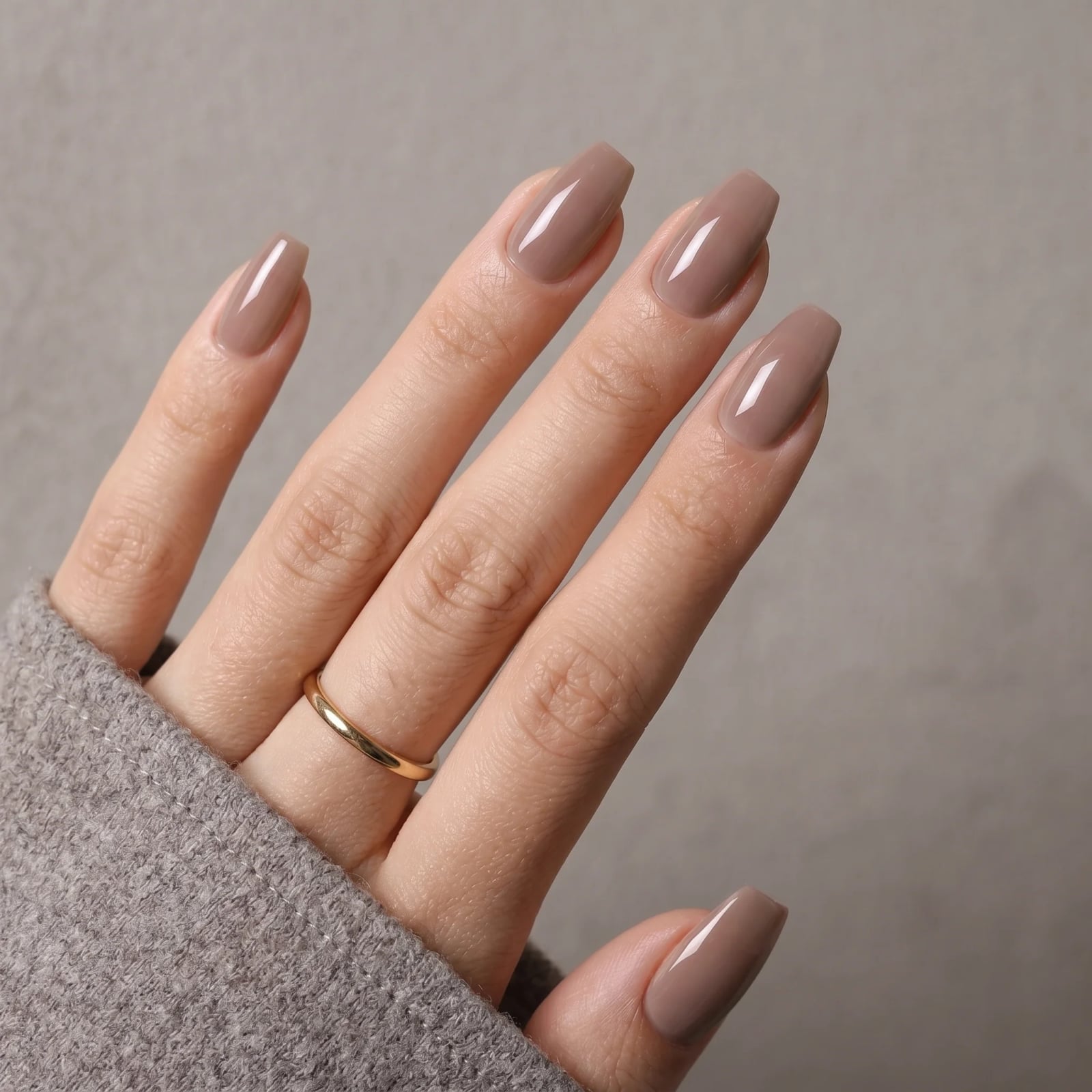 Medium Soft Square Neutral Taupe Polish Medium Soft Square Neutral Taupe Polish — Taupe Nails 2027