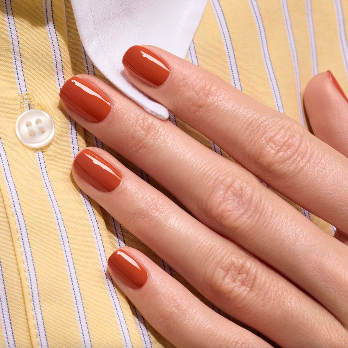 Rich Glossy Terracotta Short Oval Nails, Showcasing A Smooth Rich Glossy Terracotta Short Oval Nails, Showcasing A Smooth — Terracotta Nails 2027