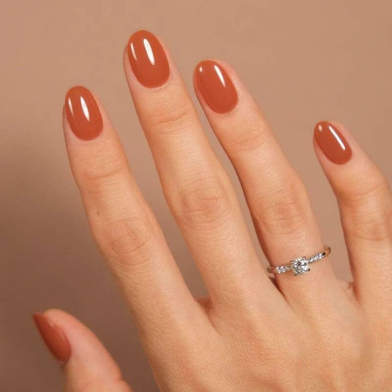 Short Oval Glossy Terracotta Nails Short Oval Glossy Terracotta Nails — Terracotta Nails 2027