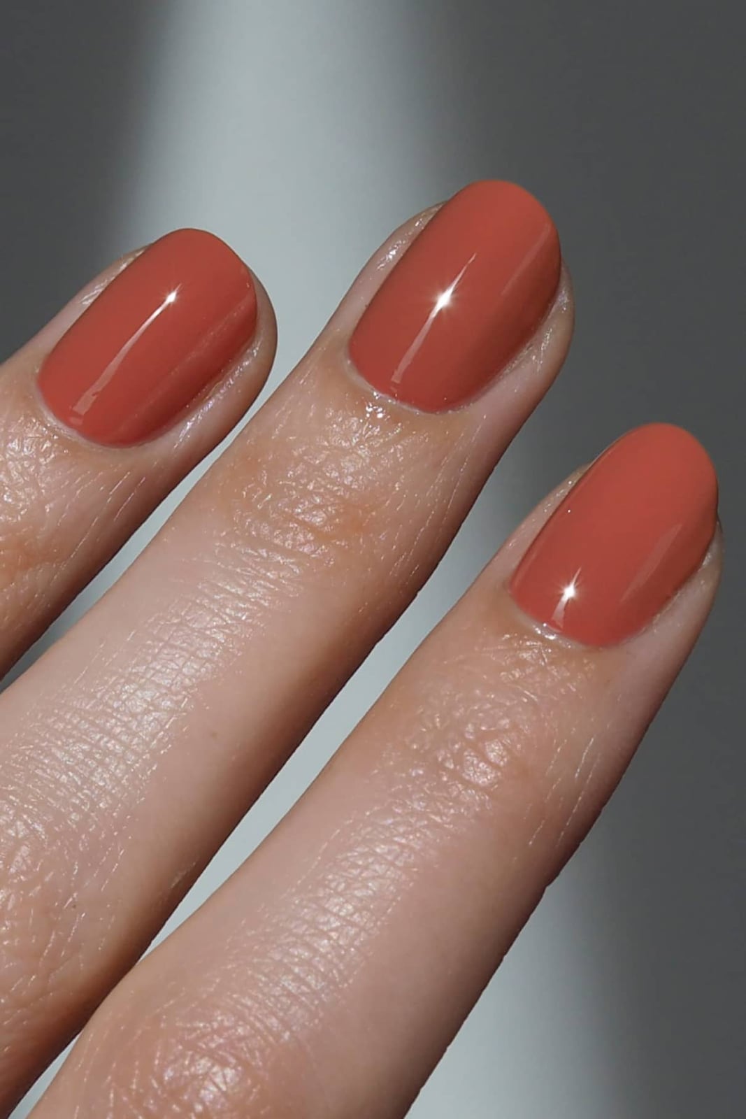 Short Square Glossy Warm Terracotta, With Soft Short Square Glossy Warm Terracotta, With Soft — Terracotta Nails 2027