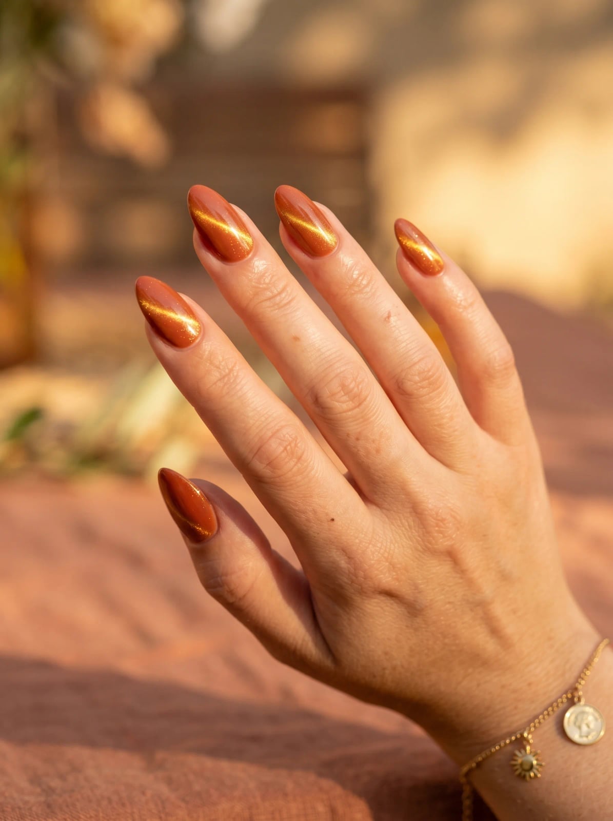 Long Almond Glossy Cat-Eye Nails Long Almond Glossy Cat-Eye Nails — Terracotta Nails 2027