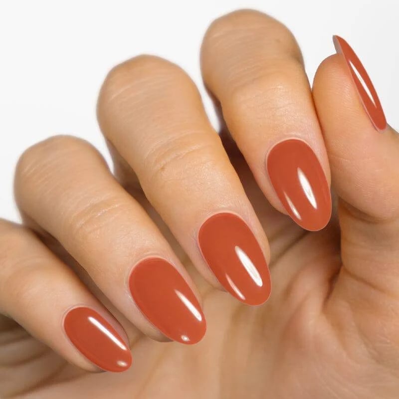 Glossy Warm Terracotta Medium Almond Glossy Warm Terracotta Medium Almond — Terracotta Nails 2027
