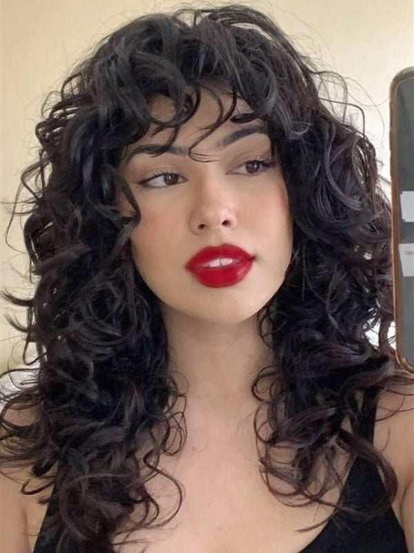 Black Collarbone Shag With Textured Curls Black Collarbone Shag With Textured Curls — Tight Curly Hairstyles 2027
