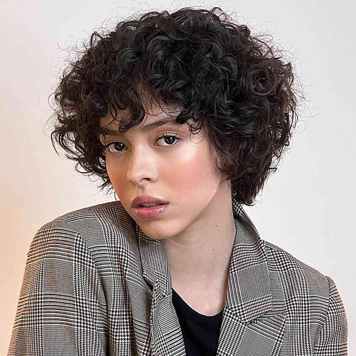 Dark Brown Short Bob With Short Curly Bangs Dark Brown Short Bob With Short Curly Bangs — Tight Curly Hairstyles 2027