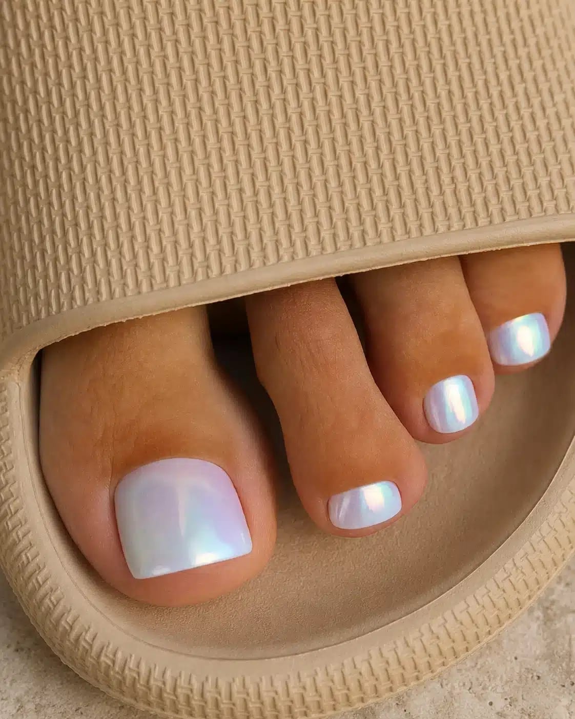 10 Milky White Chrome Pedicure Ideas for Pearly Toes