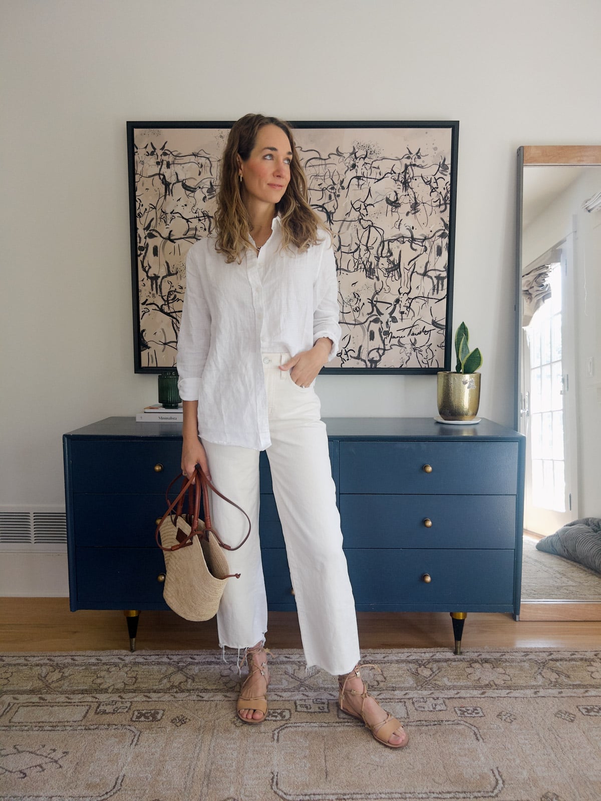White Cropped Wide Leg Trousers With Oversized, Everyday Version White Cropped Wide Leg Trousers With Oversized, Everyday Version — Trousers Outfits 2027 with Blouse