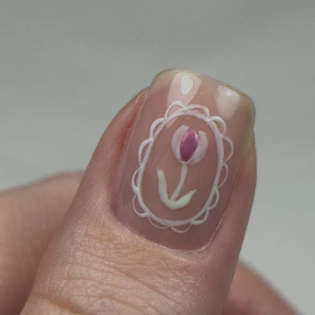 Short Square Scalloped Frame Tulip Nails Short Square Scalloped Frame Tulip Nails — Tulip Flower Nails 2027