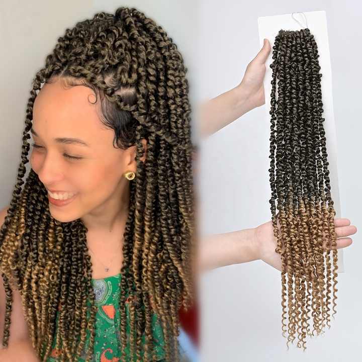 Mid-Back Ombre Passion Twists With Curly Ends, Close-Up Take — Twists Crochet Braids 2027
