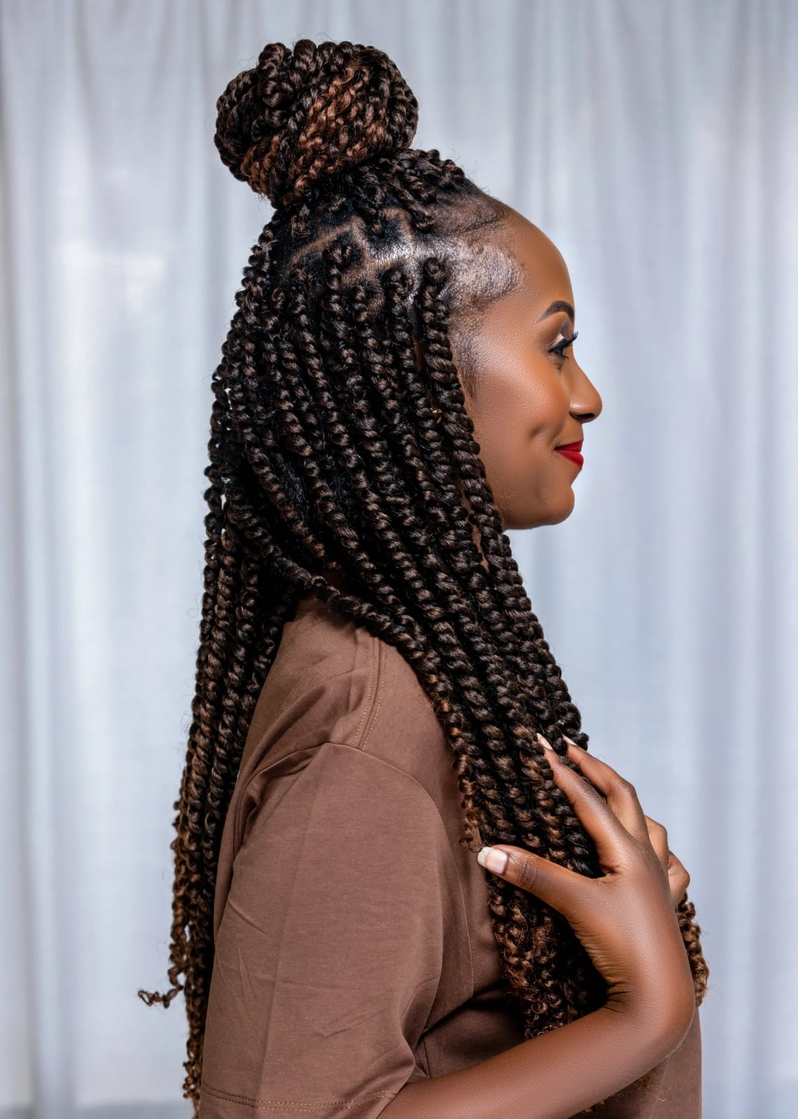 Mid-Back Dark Brown Twists With Lighter Highlights — Twists Crochet Braids 2027