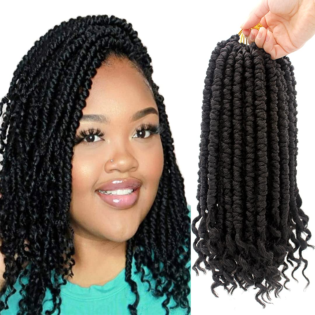 Shoulder Length Black Spring Twists With Curly Ends — Twists Crochet Braids 2027