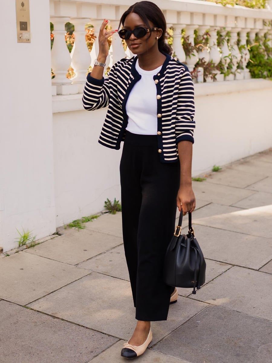 Wide Leg Trousers Paired With Two Tone Flats Wide Leg Trousers Paired With Two Tone Flats — Two Tone Flats Outfits 2027