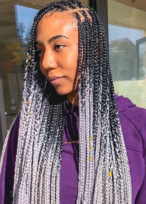 Medium Long Knotless Braids Medium Long Knotless Braids — Two Tone Knotless Braids 2027