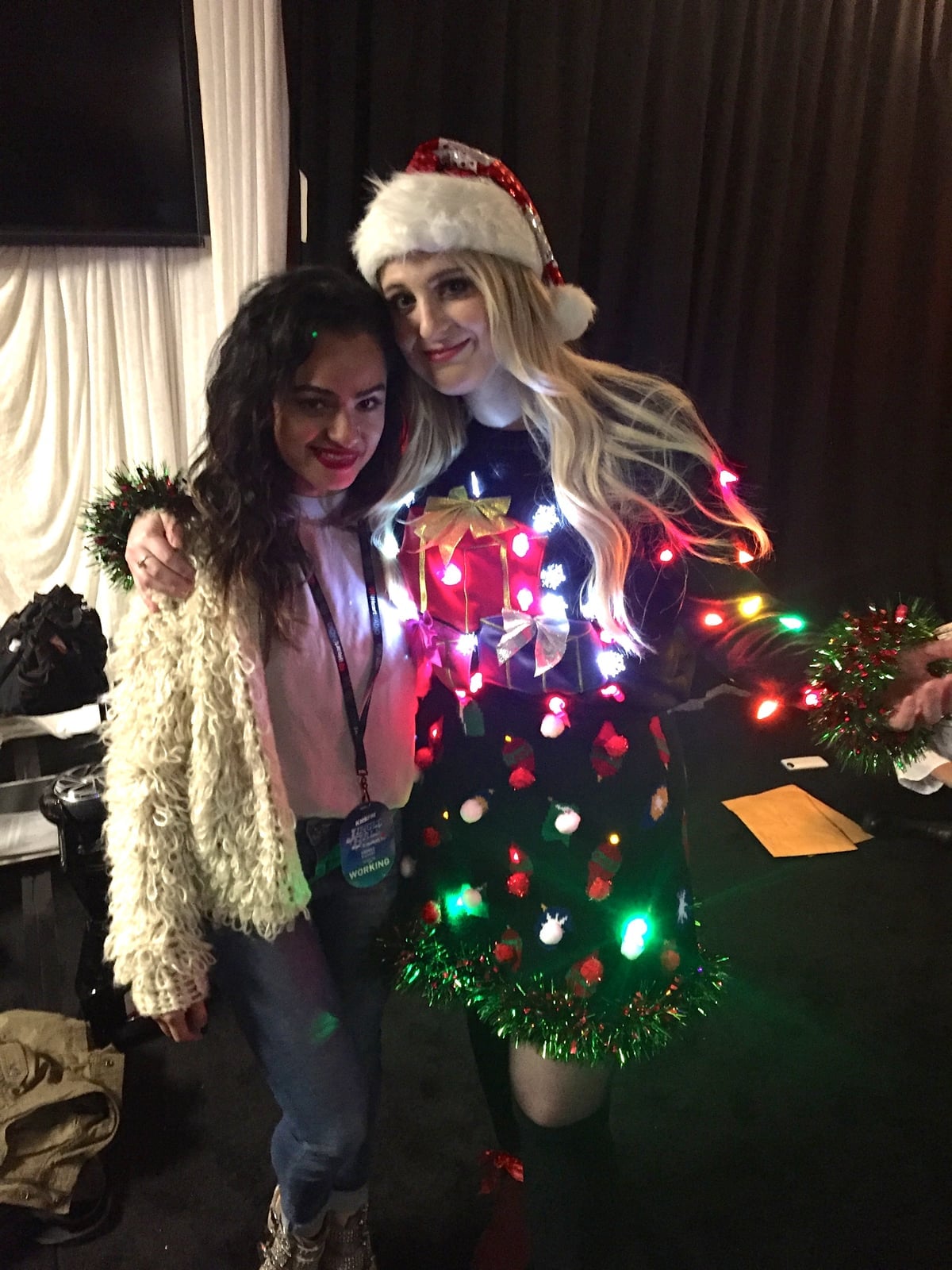 Light-Up Gift Box Sweater with Santa Hat — Ugly Sweater Party Outfits 2026