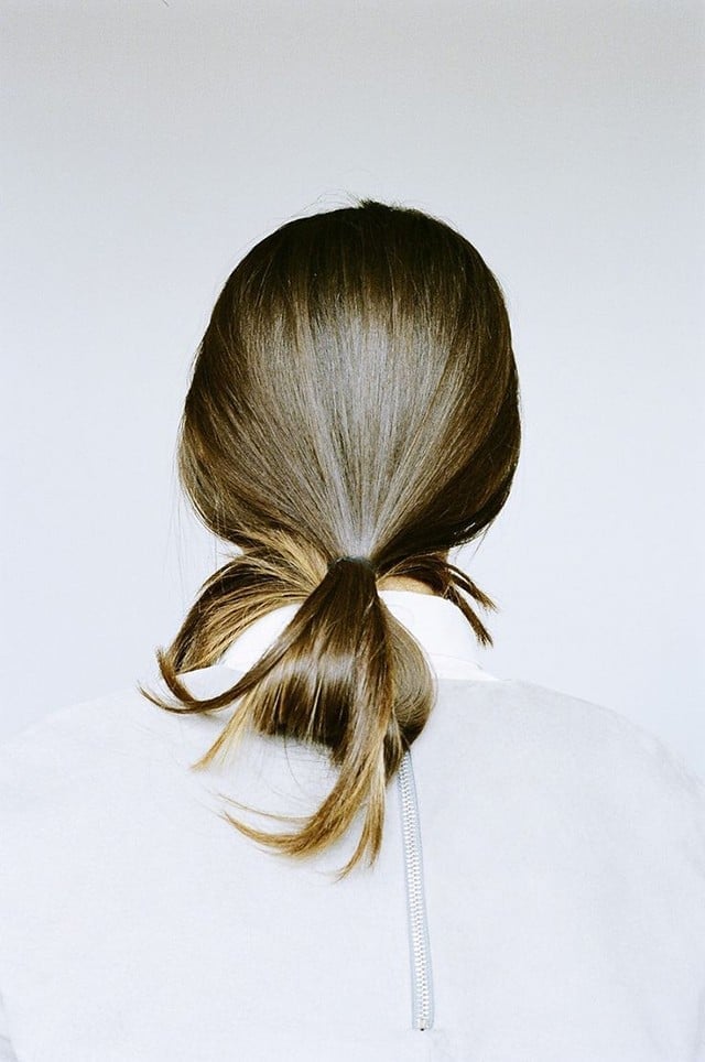 Chin Length Dark Brown Low Ponytail With Loose Ends — Undone Hairstyles 2027