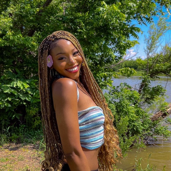 Bright Blonde Fulani Braids With Wavy Curls Bright Blonde Fulani Braids With Wavy Curls — Vacation Hairstyles 2027 with Weave