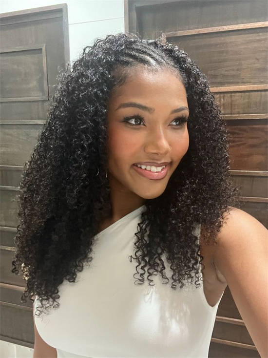 Collarbone Curly Extensions With Braided Accents Collarbone Curly Extensions With Braided Accents — Vacation Hairstyles 2027 with Weave