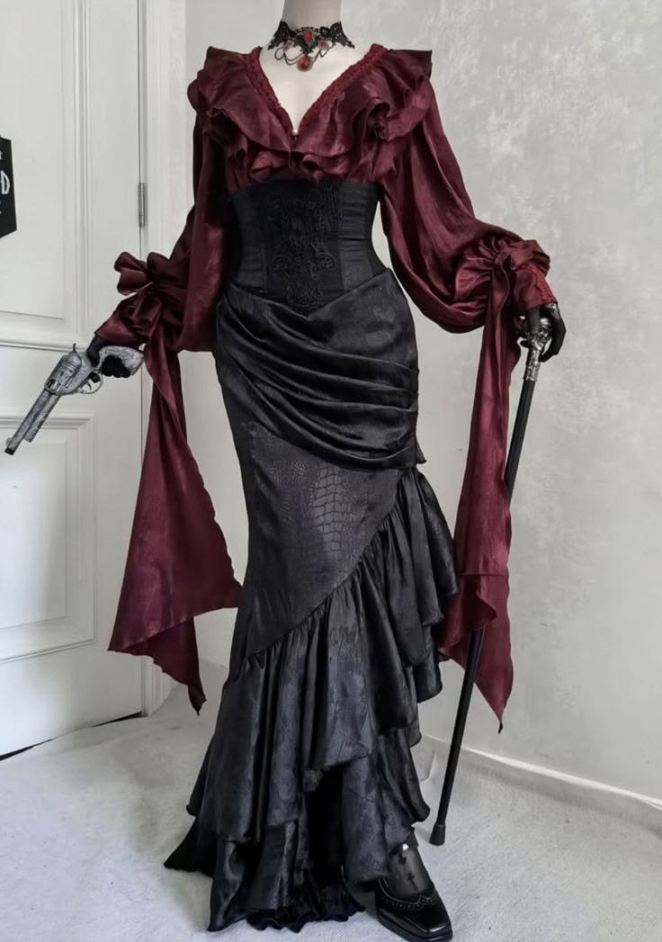 Vampire Aesthetic Clothes Goth Outfits Victorian Vampire Aesthetic Clothes, Siren Aesthetic Outfit, Vampire Robe