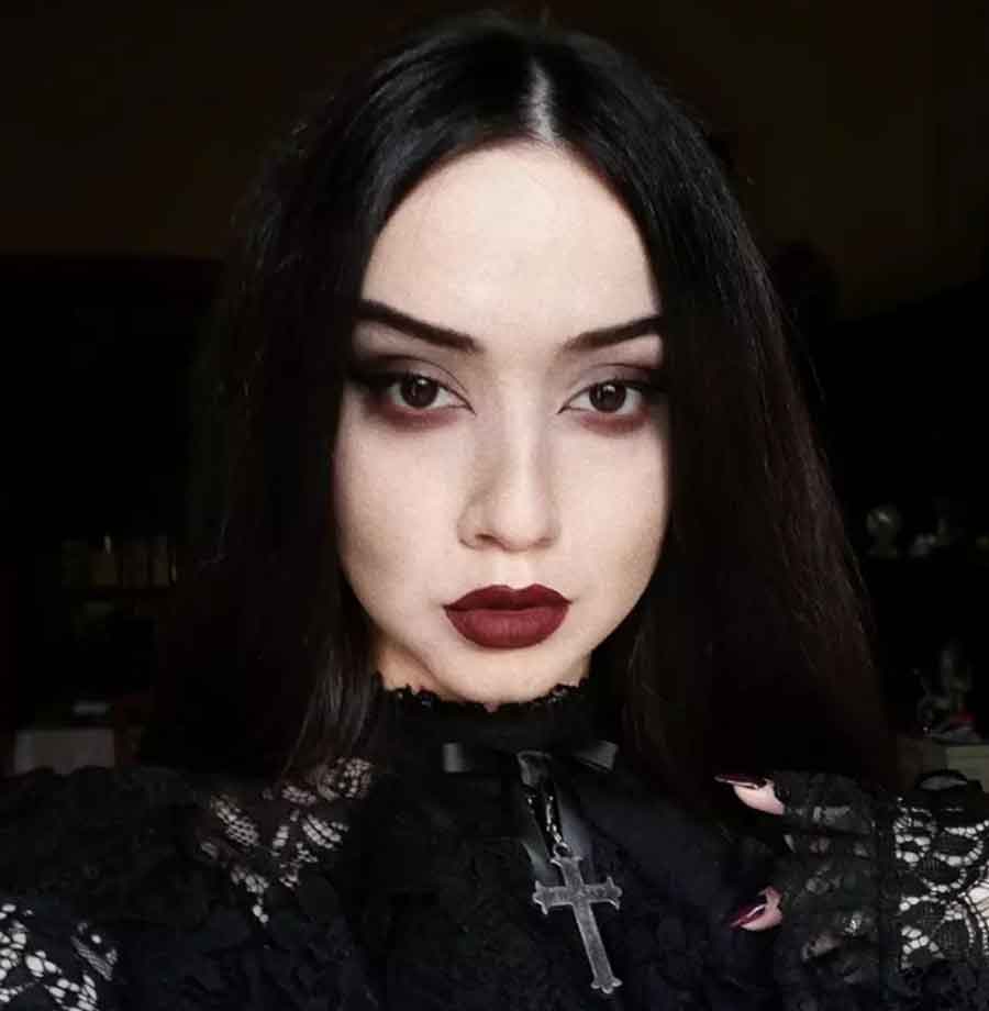 Black Lace Top with Cross Pendant Choker Black Lace Top with Cross Pendant Choker — Vampire Aesthetic Outfits 2027