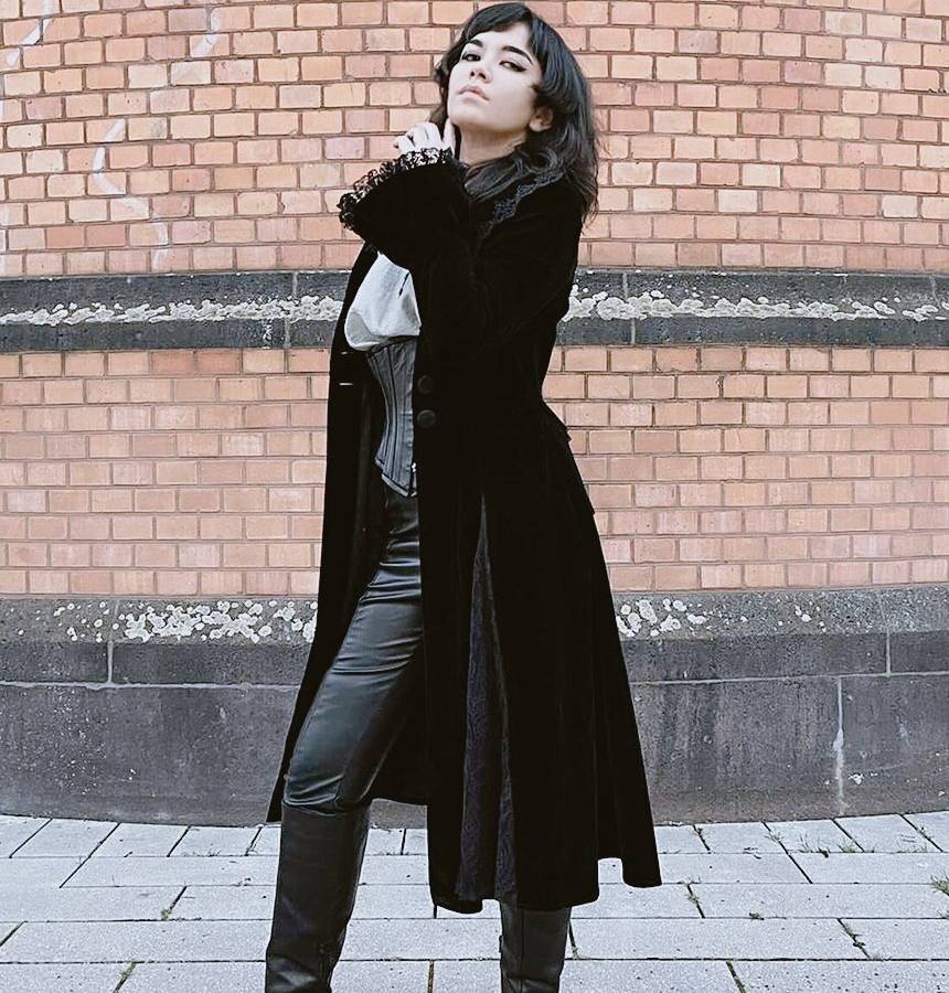 Long Black Velvet Coat and Corset Long Black Velvet Coat and Corset — Vampire Aesthetic Outfits 2027