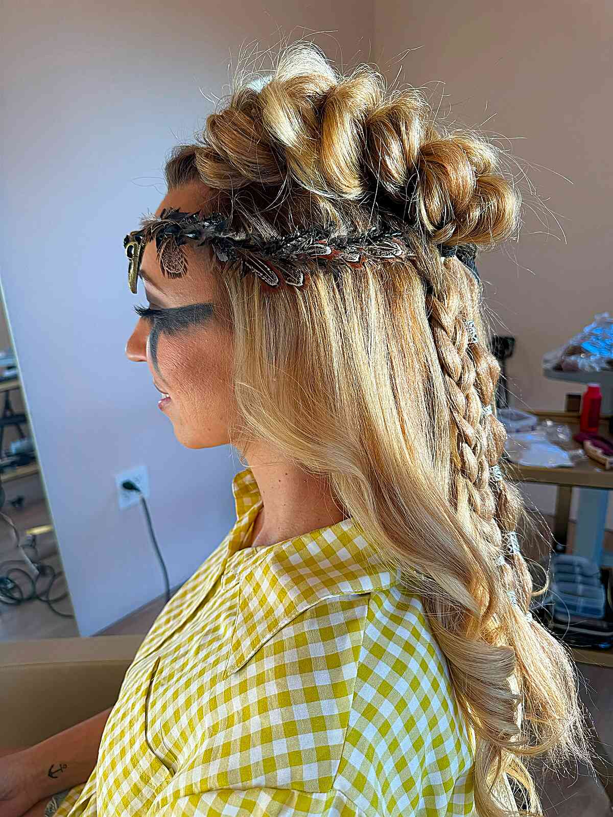 Mid-Back Blonde Braids With Twisted Updo Mid-Back Blonde Braids With Twisted Updo — Viking Braided Hairstyles 2027