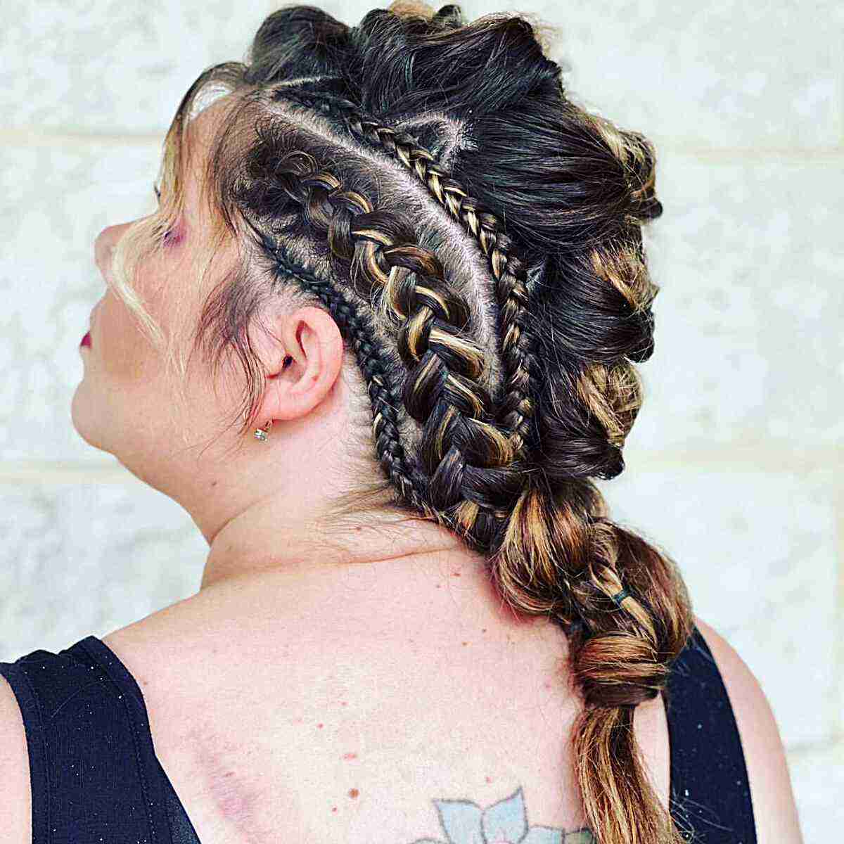 Mid-Back Dark Brown Braids And Bun, Close-Up Take Mid-Back Dark Brown Braids And Bun, Close-Up Take — Viking Braided Hairstyles 2027