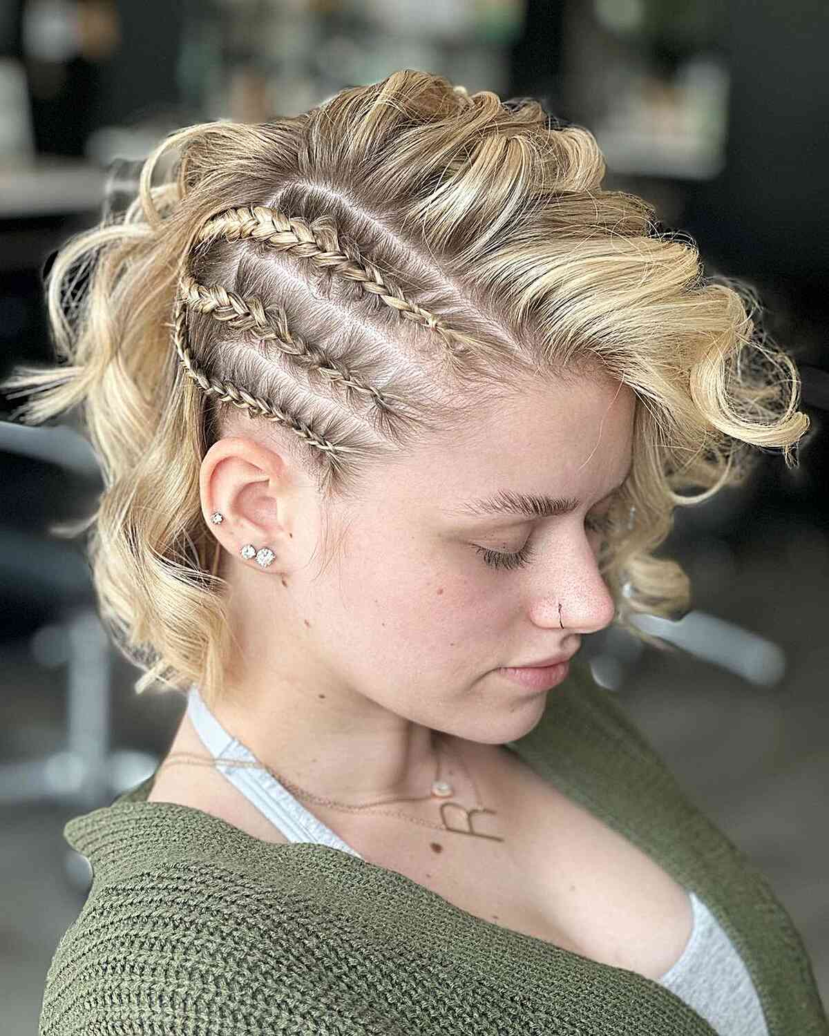 Chin Length Blonde Bob With Side Braids Chin Length Blonde Bob With Side Braids — Viking Braided Hairstyles 2027