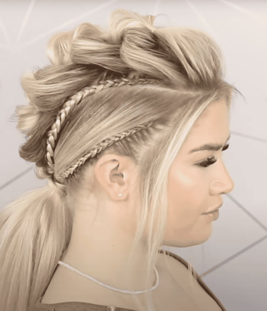 Blonde High Ponytail With Braided Mohawk Blonde High Ponytail With Braided Mohawk — Viking Braided Hairstyles 2027
