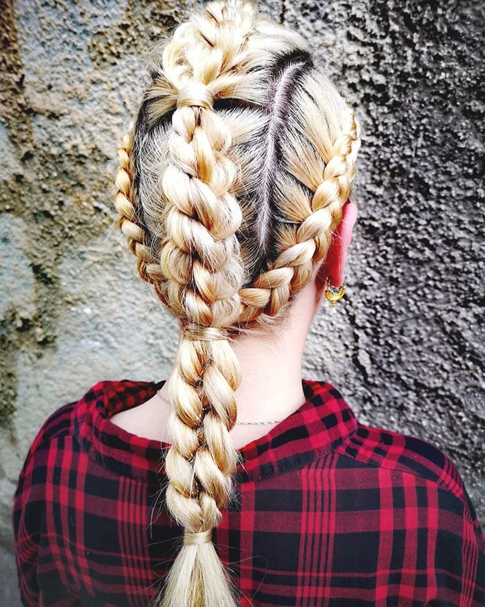 Mid-Back Blonde Double Braids Mid-Back Blonde Double Braids — Viking Braided Hairstyles 2027