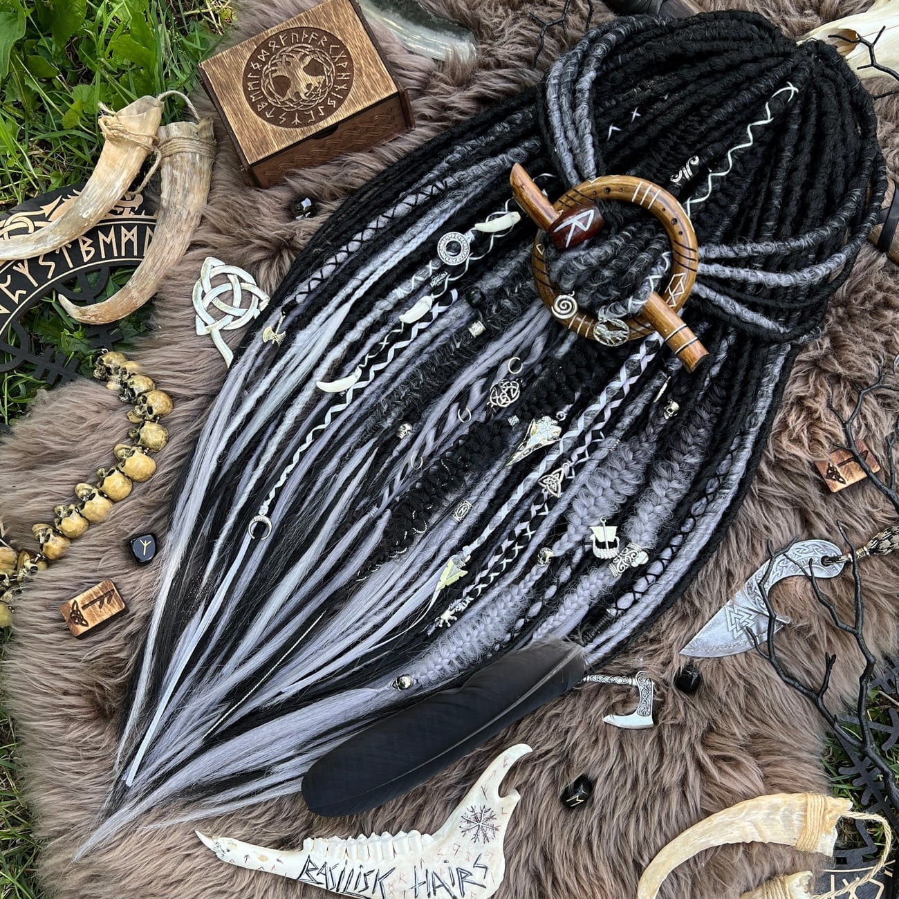 Black And Silver Ombre Dreadlocks And Braids Black And Silver Ombre Dreadlocks And Braids — Viking Braided Hairstyles 2027