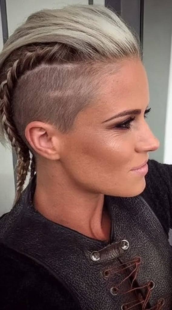 Blonde Undercut With Braids And Voluminous Top Blonde Undercut With Braids And Voluminous Top — Viking Braided Hairstyles 2027