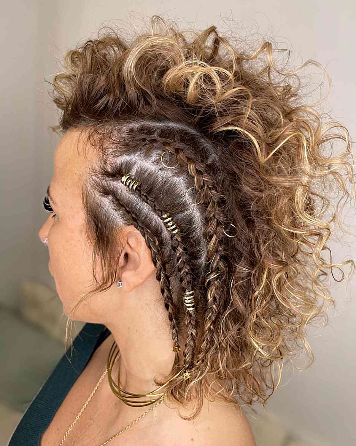 Shoulder Length Braided Mohawk With Beads Shoulder Length Braided Mohawk With Beads — Viking Braided Hairstyles 2027