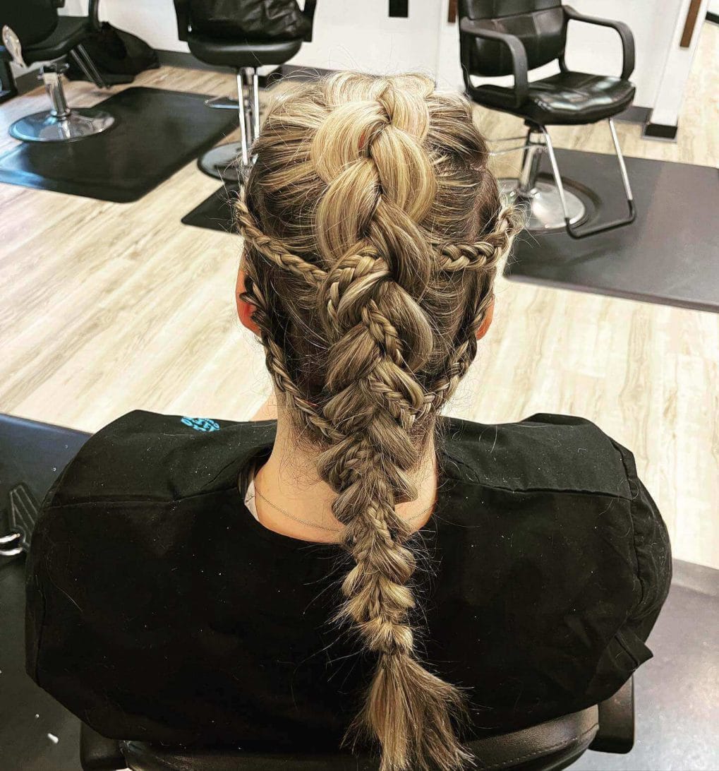 Mid-Back Braided Crown And Fishtail Braid Mid-Back Braided Crown And Fishtail Braid — Viking Braided Hairstyles 2027