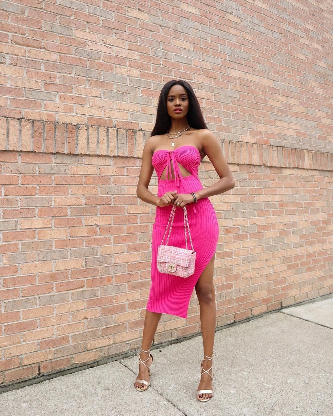 Hot Pink Ribbed Knit Midi Dress Hot Pink Ribbed Knit Midi Dress — Virginia Beach Outfits 2027