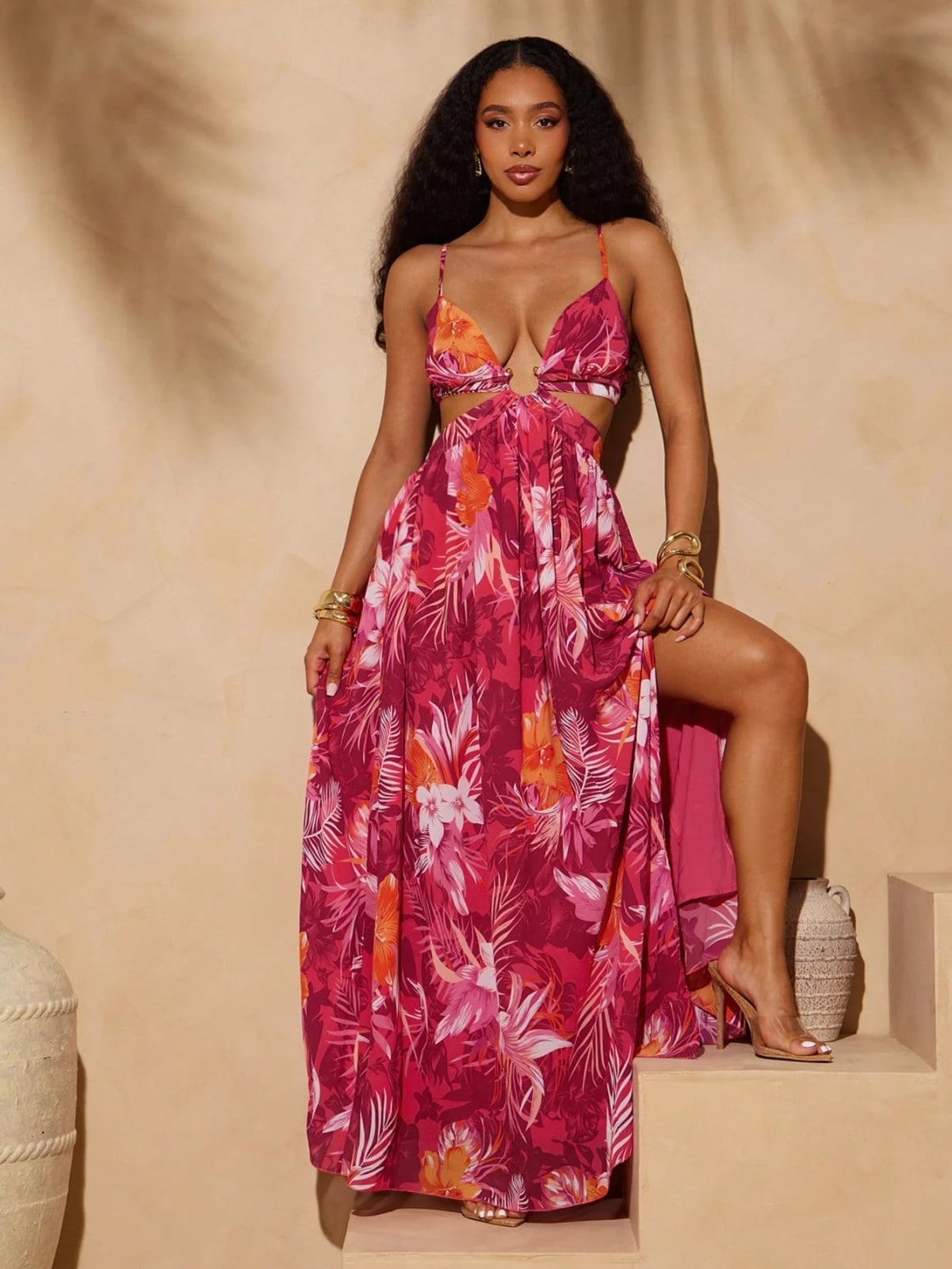 Floral Maxi Dress with Cut-Out Detail Floral Maxi Dress with Cut-Out Detail — Virginia Beach Outfits 2027