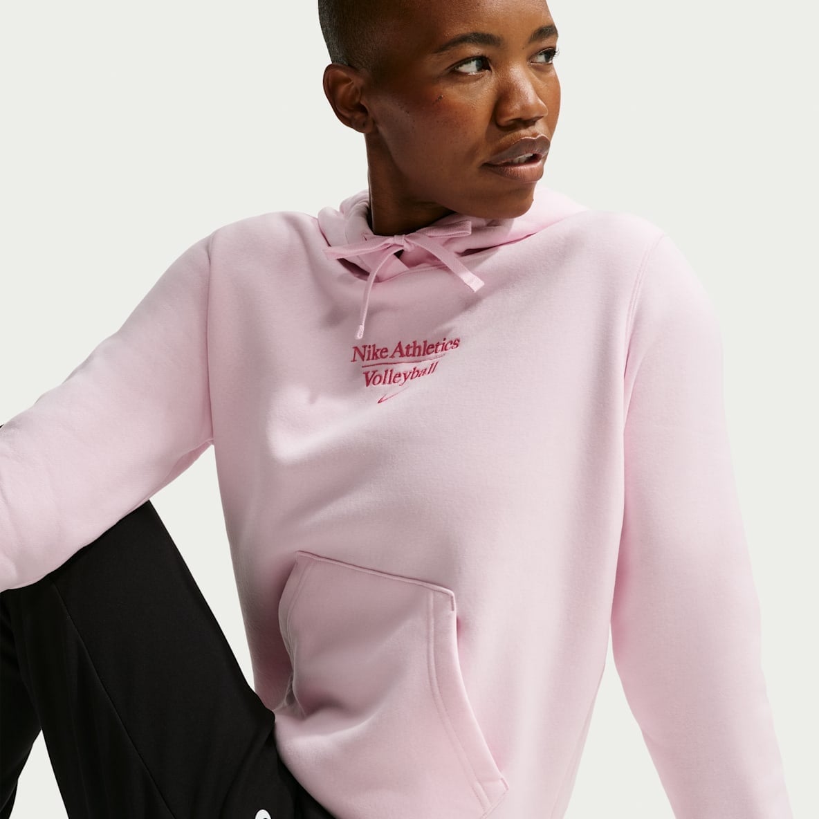 Pink Hoodie with 'Nike Athletics Volleyball' Text Pink Hoodie with 'Nike Athletics Volleyball' Text — Volleyball Outfits for Women 2027