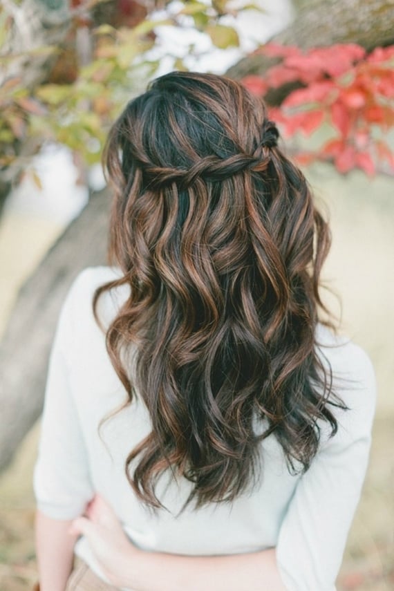 Mid-Back Dark Brown Waterfall Braid With Caramel, Office-Safe Version Mid-Back Dark Brown Waterfall Braid With Caramel, Office-Safe Version — Waterfall Braided Hairstyles 2027