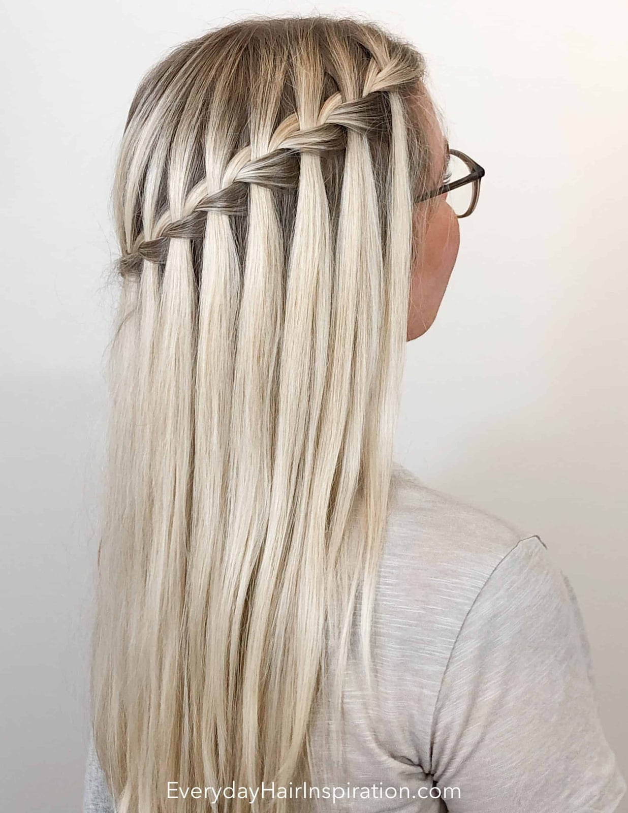 Mid-Back Straight Ash Blonde Waterfall Braid Mid-Back Straight Ash Blonde Waterfall Braid — Waterfall Braided Hairstyles 2027