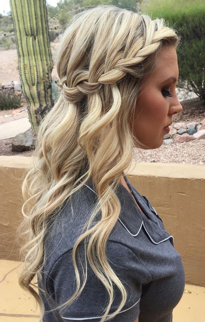 Mid-Back Boho Blonde Waterfall Braid With Pink Highlights Mid-Back Boho Blonde Waterfall Braid With Pink Highlights — Waterfall Braided Hairstyles 2027