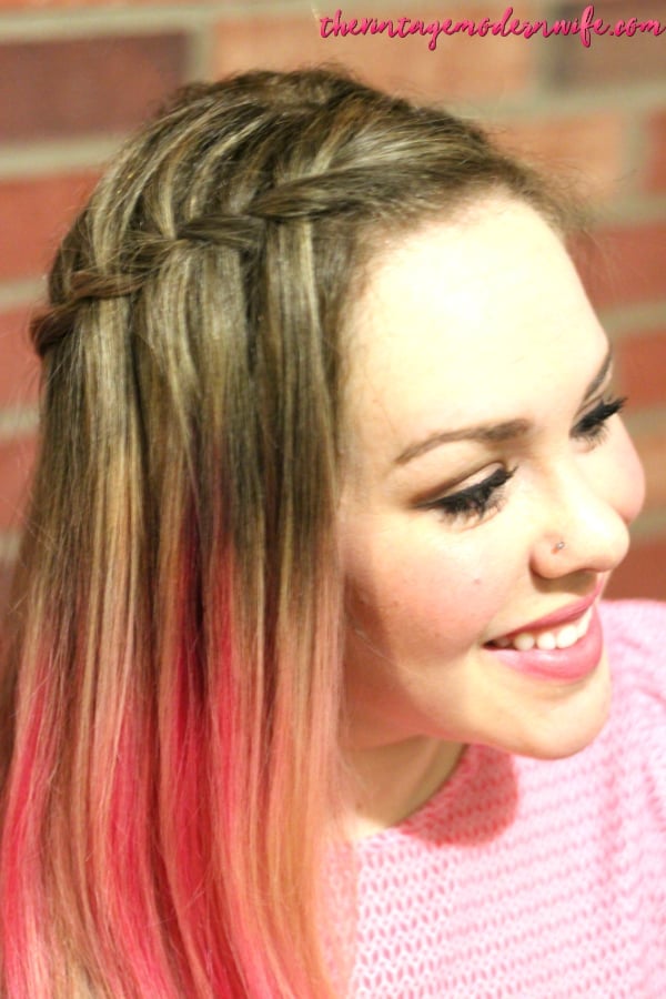 Shoulder Length Brown Hair With Pink Streaks Waterfall Braid Shoulder Length Brown Hair With Pink Streaks Waterfall Braid — Waterfall Braided Hairstyles 2027