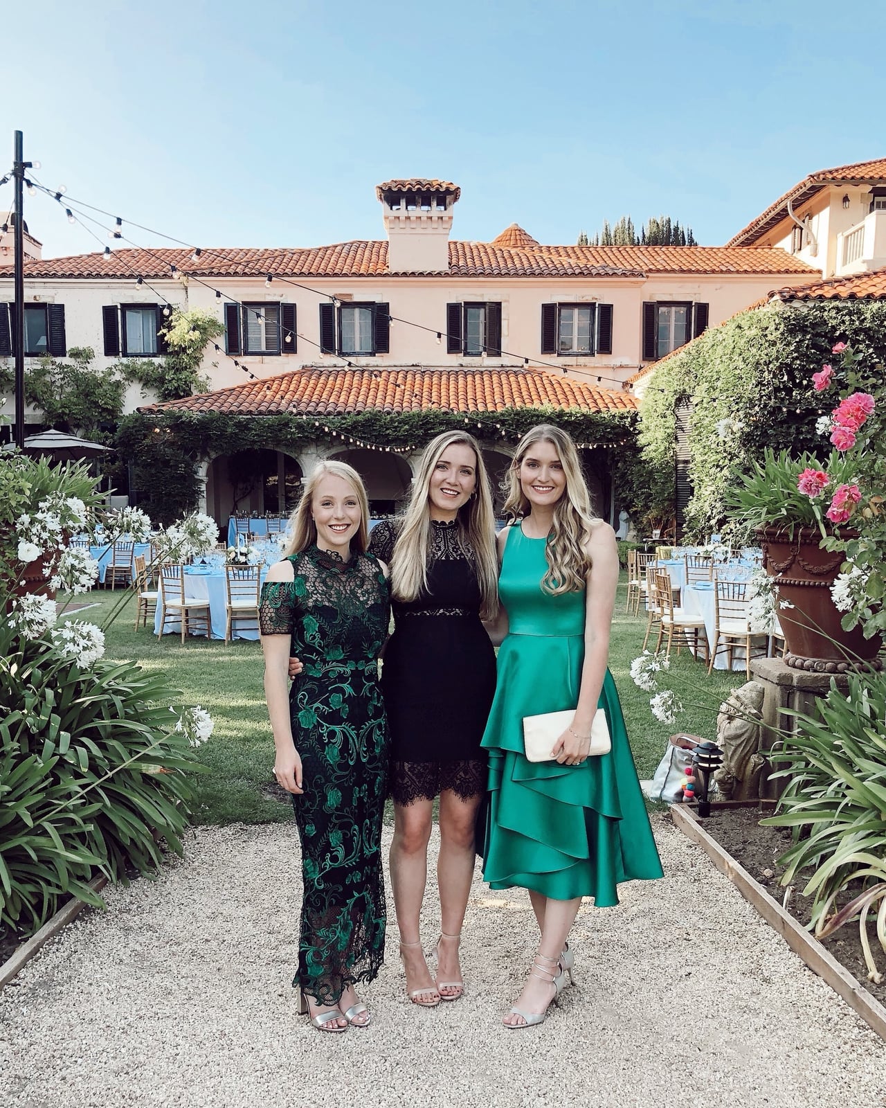 Green lace dress and teal tiered dress for wedding guests Green lace dress and teal tiered dress for wedding guests — Wedding Guest Outfits Vineyard 2027