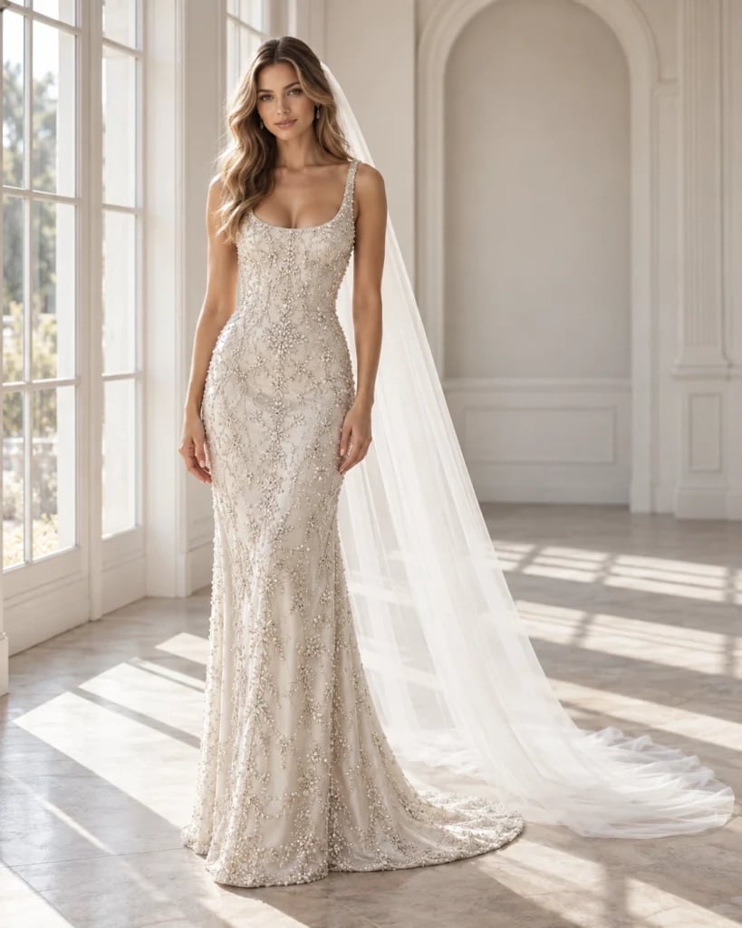 Shoulder Length Blonde Waves With Long Veil Shoulder Length Blonde Waves With Long Veil — Wedding Hair Down 2027